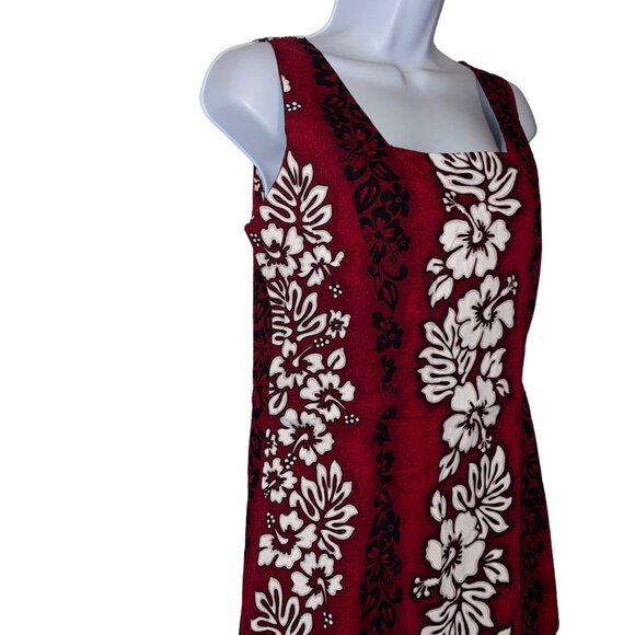Vintage Royal Creations Hawaii Muumuu Dress Womens L Red Mumu Floral Hawaiian - Picture 3 of 10